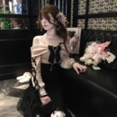 森女系原创想去海边 日系清楚系少女风千金显瘦连衣裙 初雪浮光