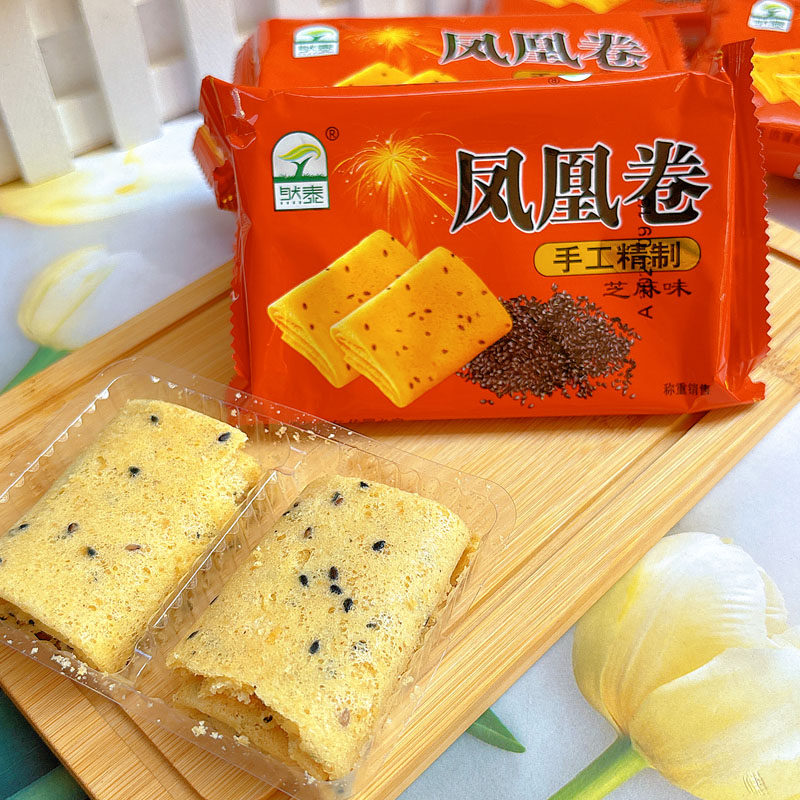 然泰凤凰卷手工蛋卷 香脆芝麻味传统鸡蛋卷饼干零食称重散装