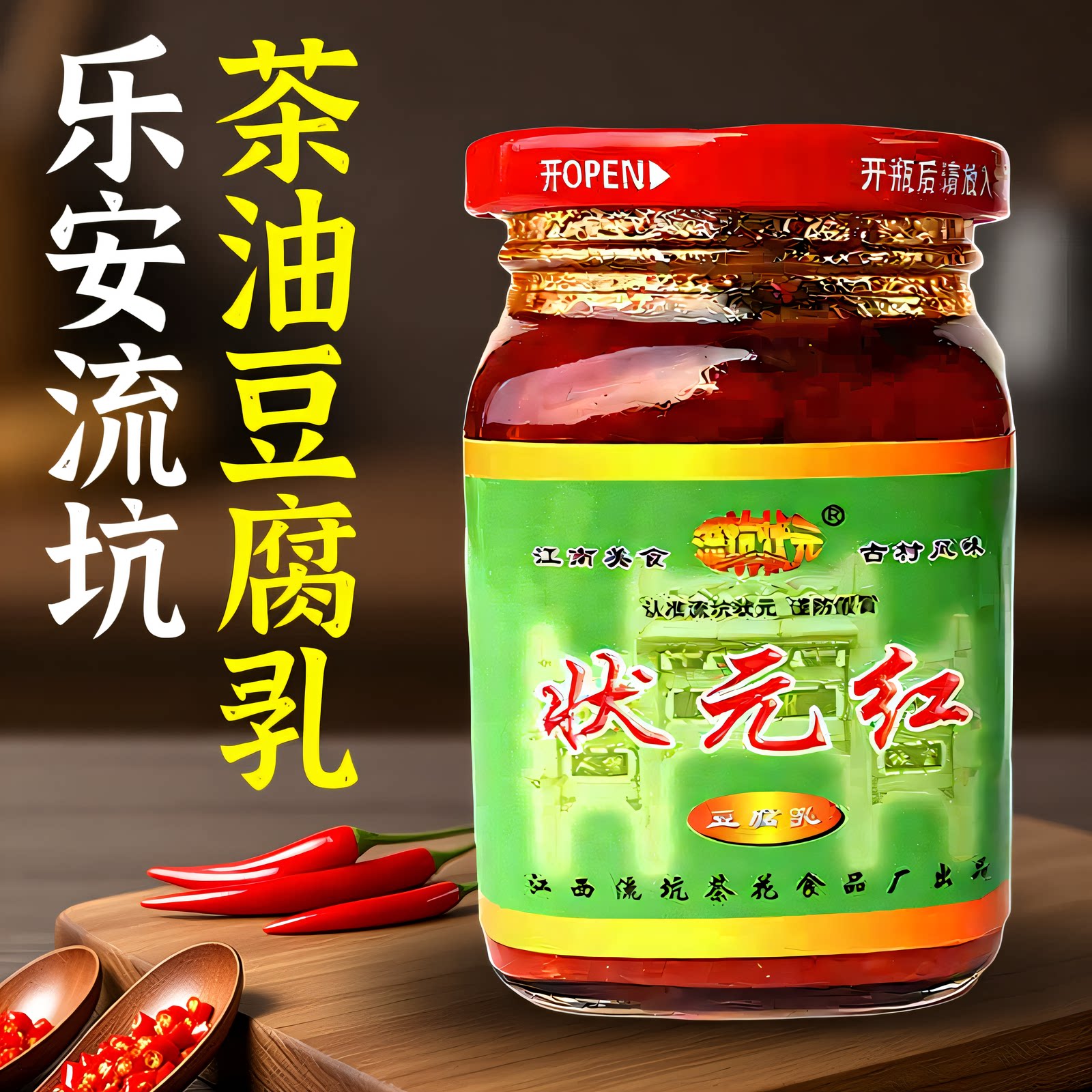 江西特产流坑豆腐乳红油麻辣状元红霉豆腐农家自制茶油腐乳单瓶装