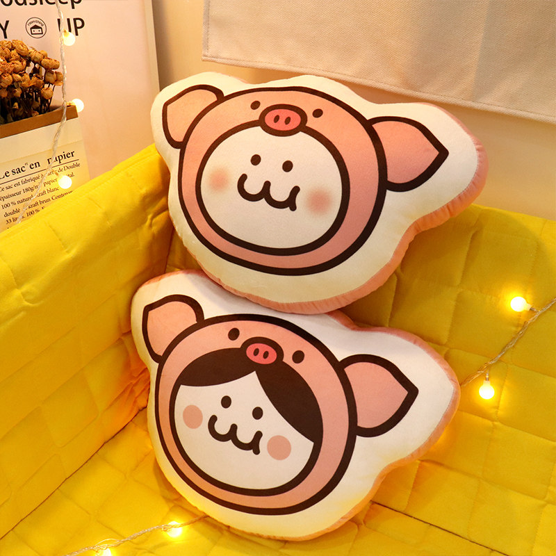 正版授权后田花子猪年抱枕小抱枕宿舍靠枕可爱卡通沙发抱枕靠枕