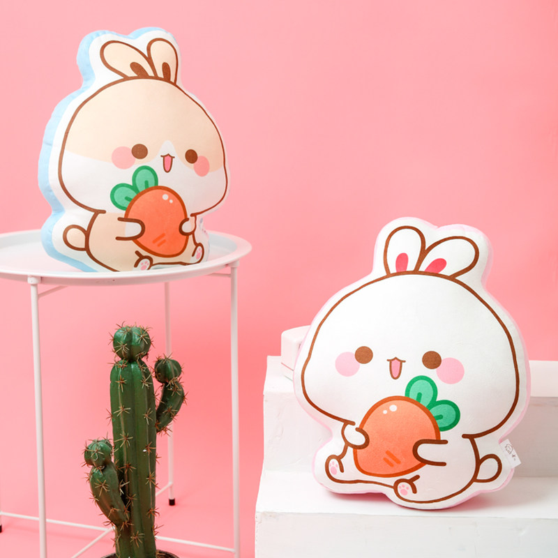 新品兔几表情包小抱枕宿舍靠枕可爱卡通沙发抱枕靠枕生日礼物