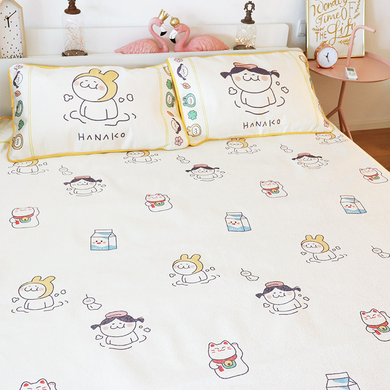 后田花子  学生宿舍凉席单人双人席子可折叠冰丝凉席两件套三件