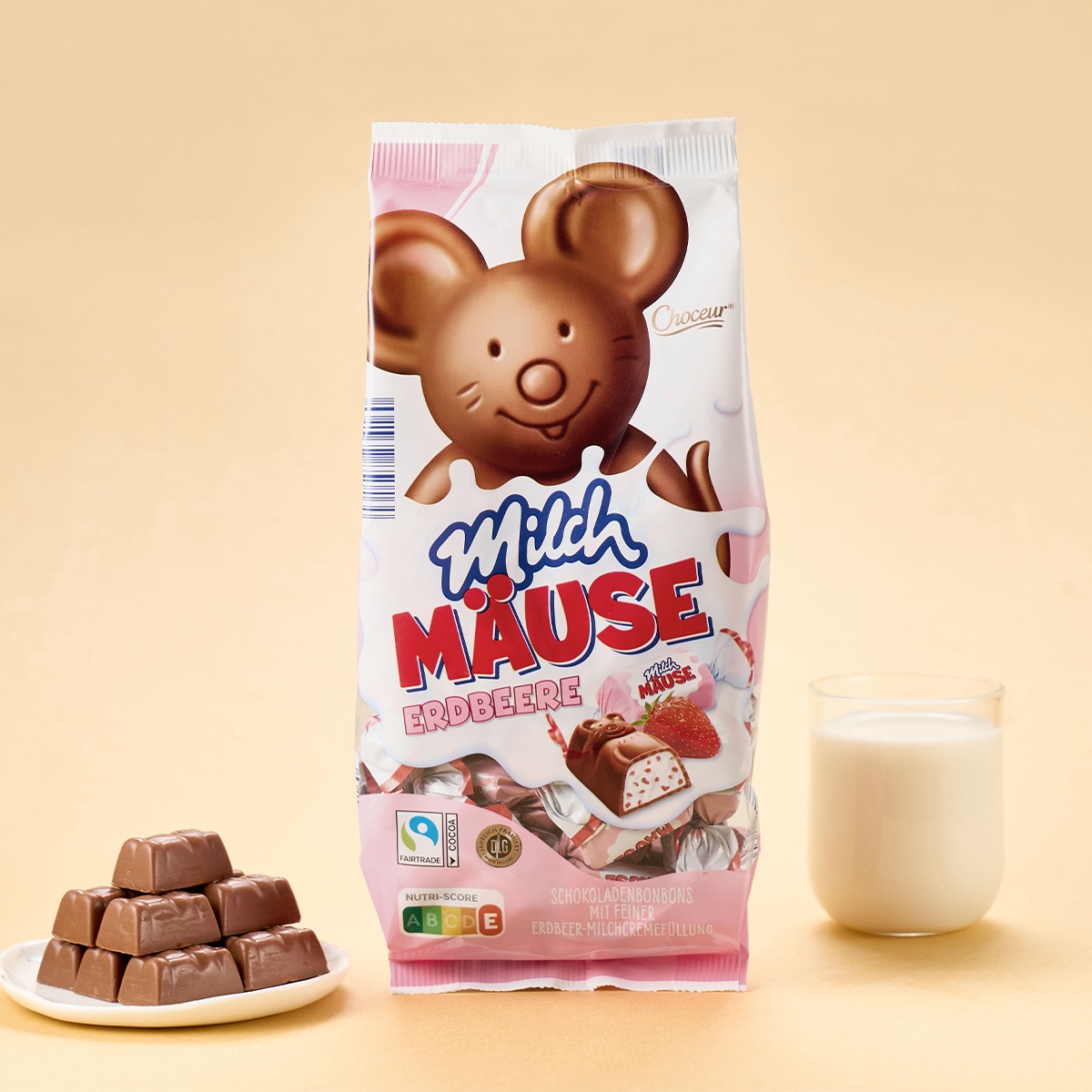 德国choceur 小老鼠造型 草莓奶油巧克力 210g 内含30颗