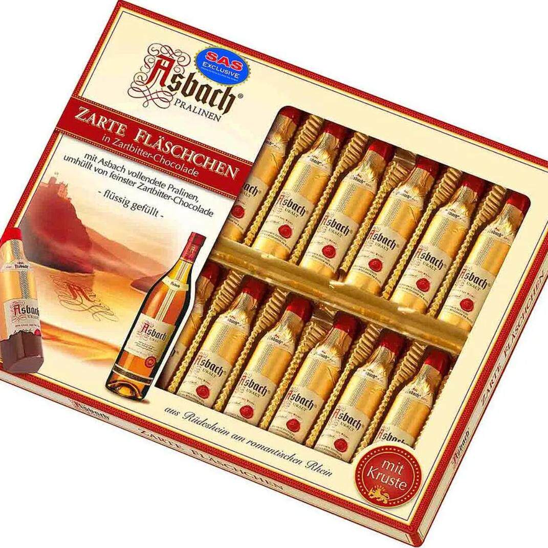 德国进口 Asbach 白兰地酒心黑巧克力 酒瓶款礼盒