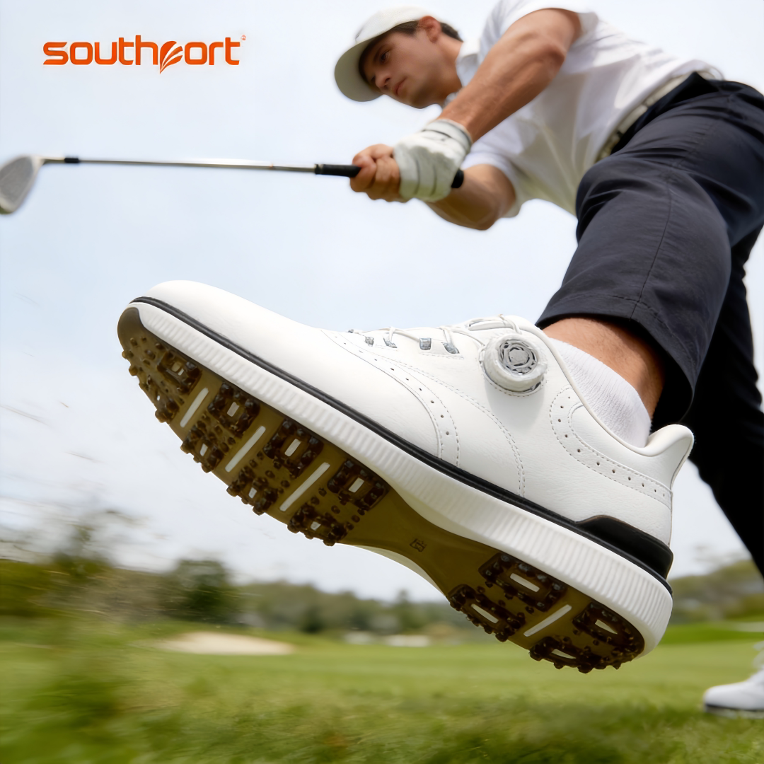 高尔夫球鞋男Southport 新款防水透气进口超纤皮纹golf运动旋钮鞋