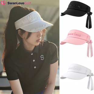 高尔夫SG女球帽防晒遮阳帽网红款 蕾丝蝴蝶结松紧可调节帽子空顶帽