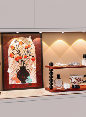 玄关置物架收纳摆件中古风