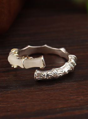 考试上岸竹节戒指女款中式国风