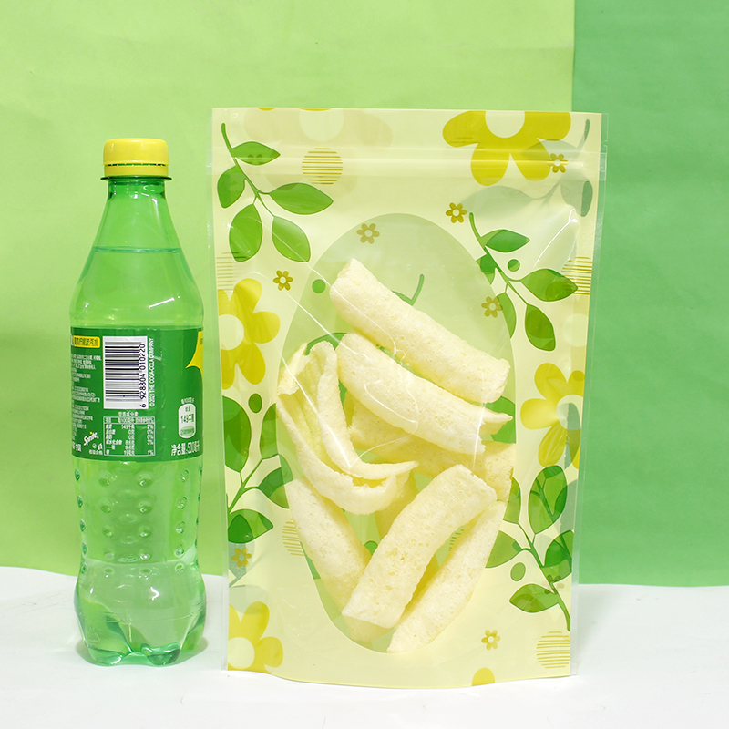 通用印花包装袋食品级密封零食三色自立透明干果药材自封口礼品袋