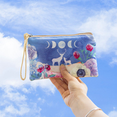 日系迷你卡通可爱手腕装 钱包女长款 布艺2025年新款 手机钥匙零钱包