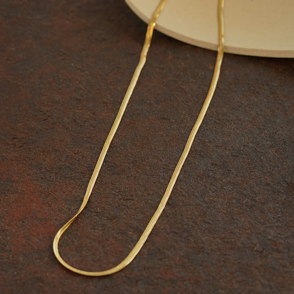 HIGH-QUALITY STACKING NECKLACE SNAKE BONE CHAIN NO PENDANT BARE CHAIN LIGHT CHAIN NOT EASY TO FADE PIGMENT CHAIN NICHE CLAVICLE CHAIN