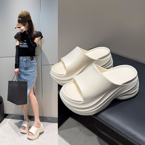8CM厚底拖鞋女新款外穿居家防滑舒适踩屎感EVA轻便小个子女生凉拖