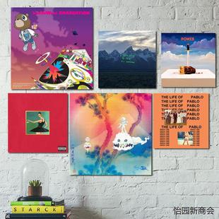 Kanye 饰挂画墙贴图坎耶 West海报专辑封面侃爷嘻哈说唱歌手酒吧装