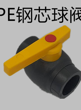 PE钢芯球阀20 25 50开关阀门6分1寸黑色管件热熔自来水配件接头63