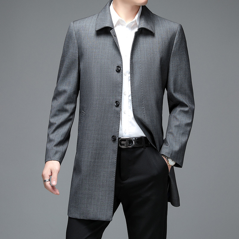 FY2106-P170春秋季新款高品质男装中长风衣男士简约商务外套,男装风衣,星座1613