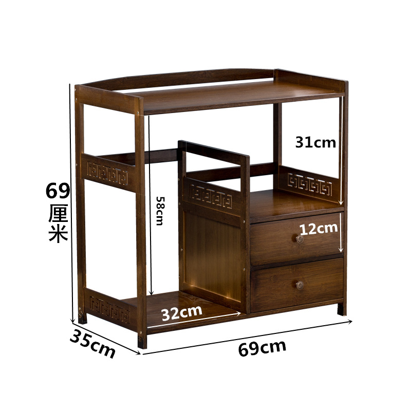 移动茶水架置物架饮水桶架子楠竹非实木茶水柜茶台边几烧水壶