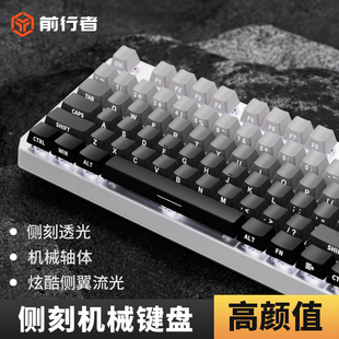前行者TK870无线键盘蓝牙机械鼠标套装 微尘侧刻女生办公游戏专用
