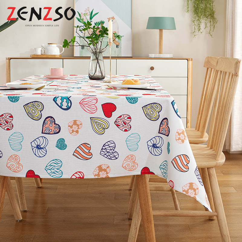 珍珠松卡通混纺防水时尚风圆桌布