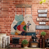 布艺围裙厨房成人防油污小马鱼 棉麻田园时尚 四季 男女通用短款