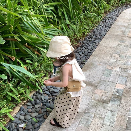 女童夏装波点休闲裤子幼儿园宝宝夏款薄款长裤儿童夏款九分防蚊裤