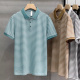 POLO衫 男装 新款 T恤2025春夏季 男商务休闲冰丝翻领T恤上衣 条纹短袖