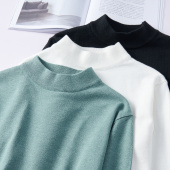 内搭2025新款 保暖打底衫 男士 半高领毛衣男秋冬加绒加厚中领针织衫