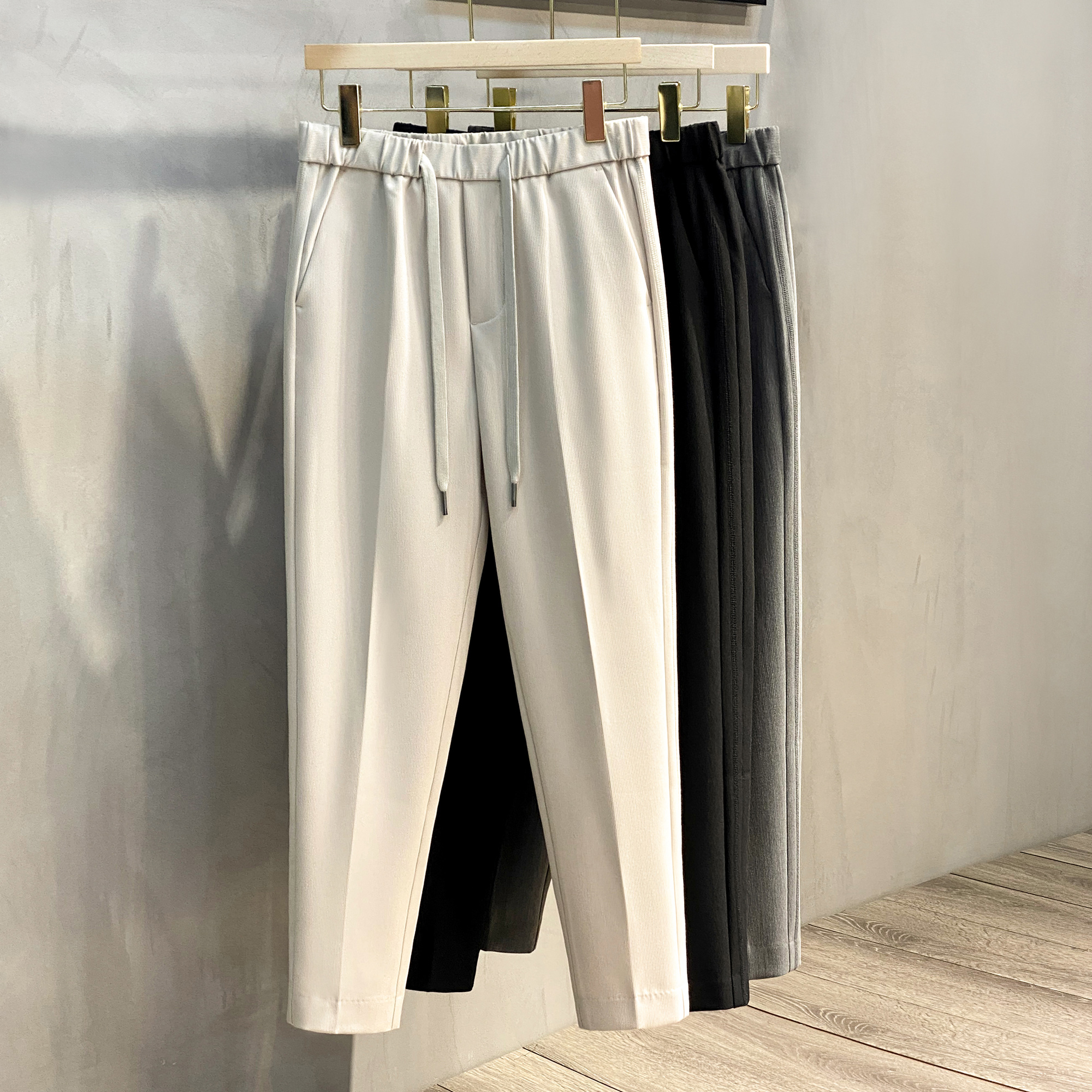 2025春秋丝光条纹男士韩版休闲裤