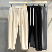 子休闲垂坠感小西裤 冰丝九分裤 直筒宽松潮流痞帅裤 薄款 男 男春夏季