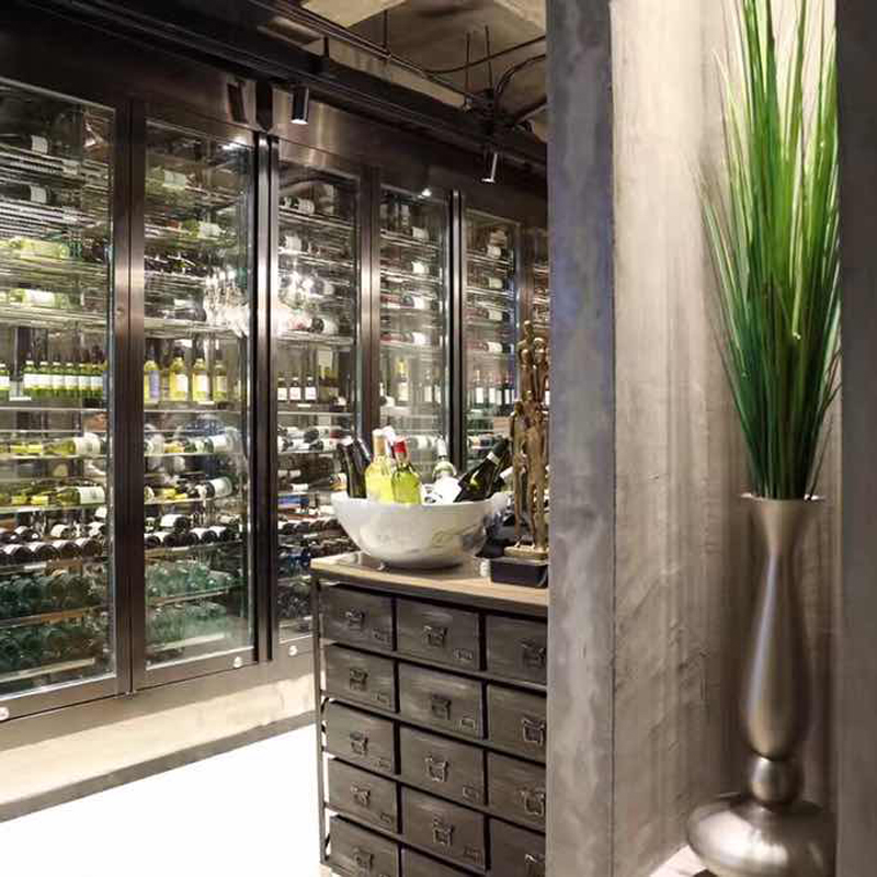 定制不锈钢展示柜 恒温酒柜 雪茄柜 啤酒保鲜柜酒窖展柜工程每方