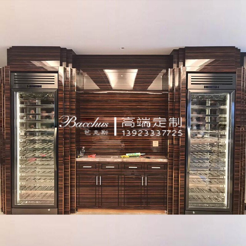 特色订做不锈钢家庭恒温酒柜 餐厅柜 吧台酒窖展柜藏酒柜工程每方