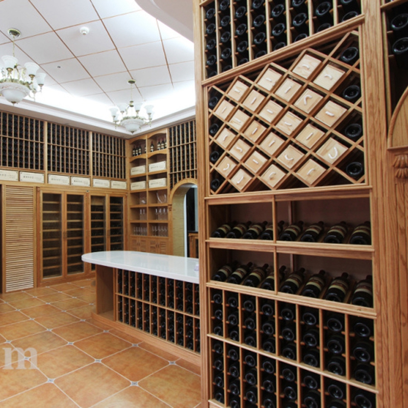 实木酒窖酒房定制 不锈钢恒温藏酒柜展示柜 雪茄窖红酒窖工程每方