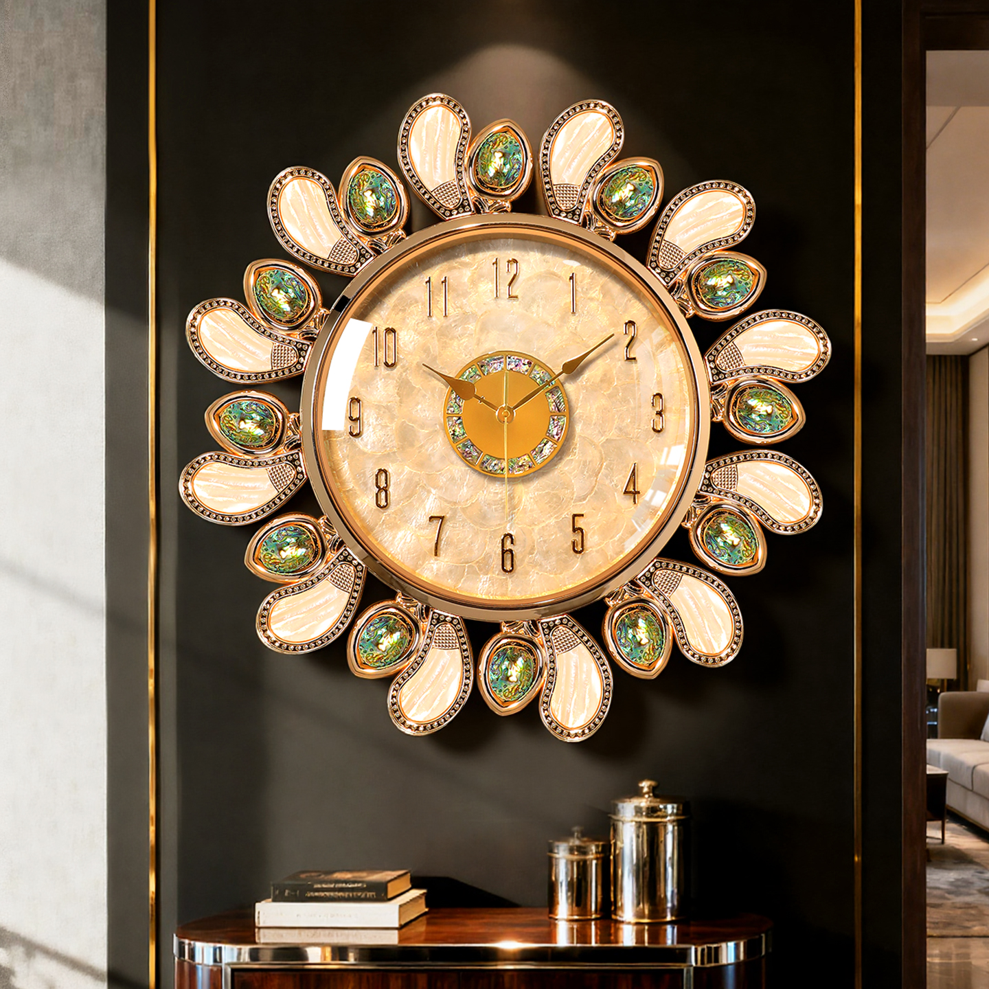 超大尺寸！高颜值轻奢贝壳挂钟！