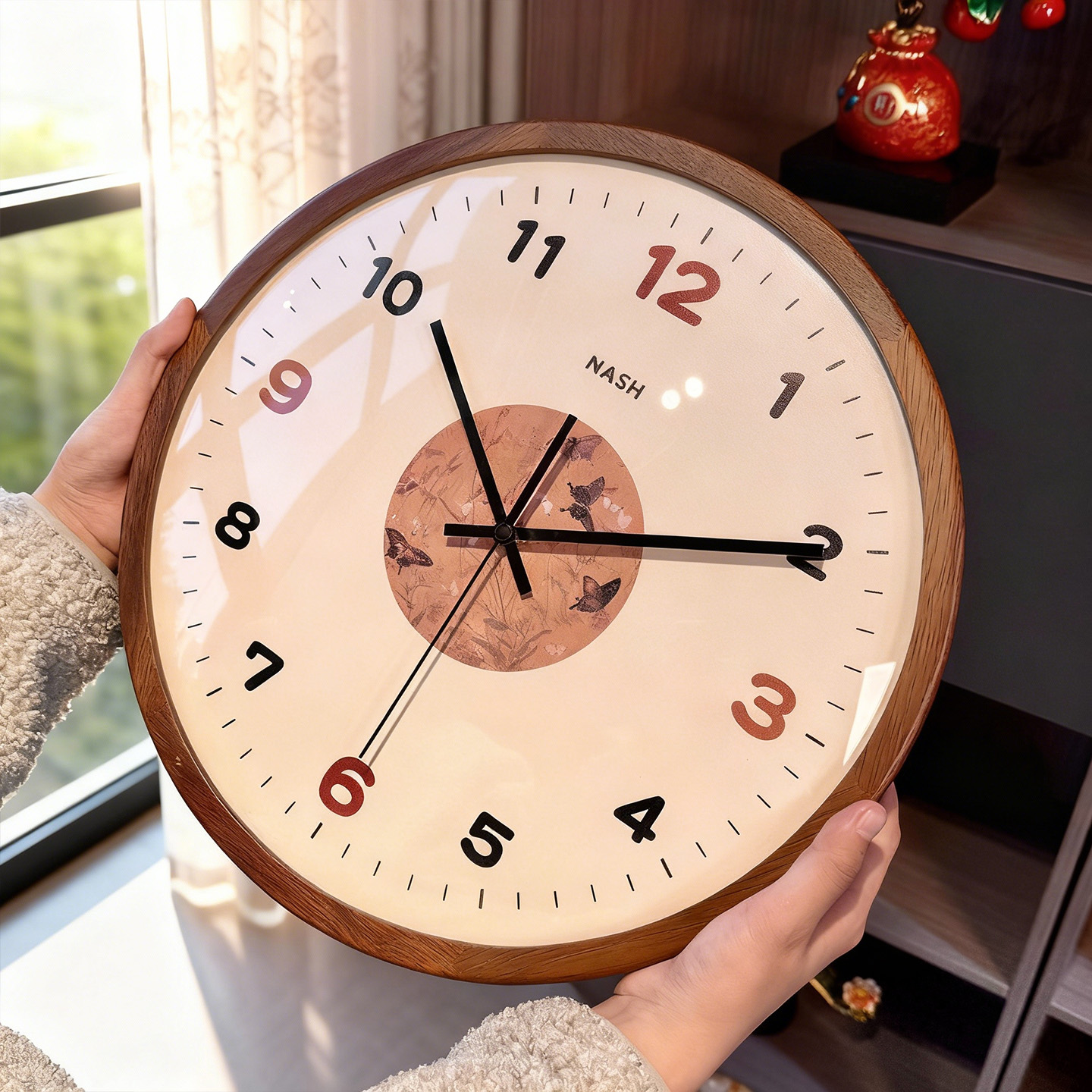 精美皮革画！高颜值艺术静音挂钟