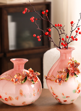 高端装饰珐琅彩花瓶摆件