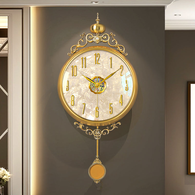 【超静音】欧式高端贝壳挂钟大气