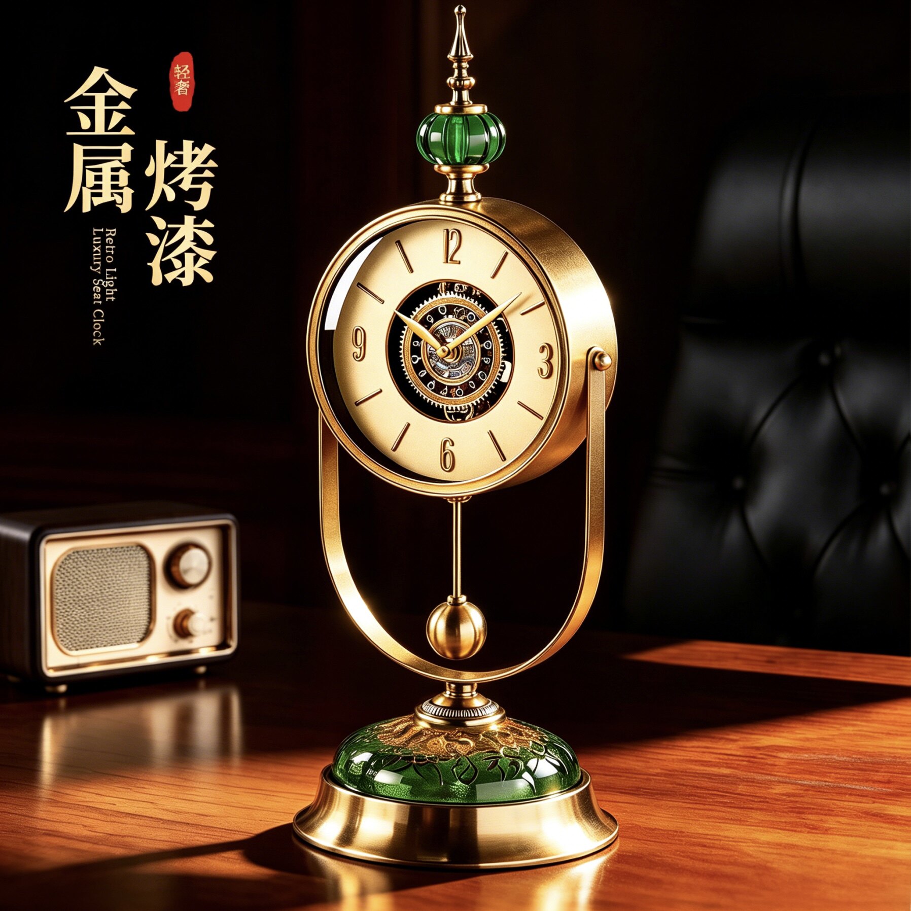 欧式复古座钟大尺寸客厅2026新款轻奢摆钟高端台式桌面时钟表摆件