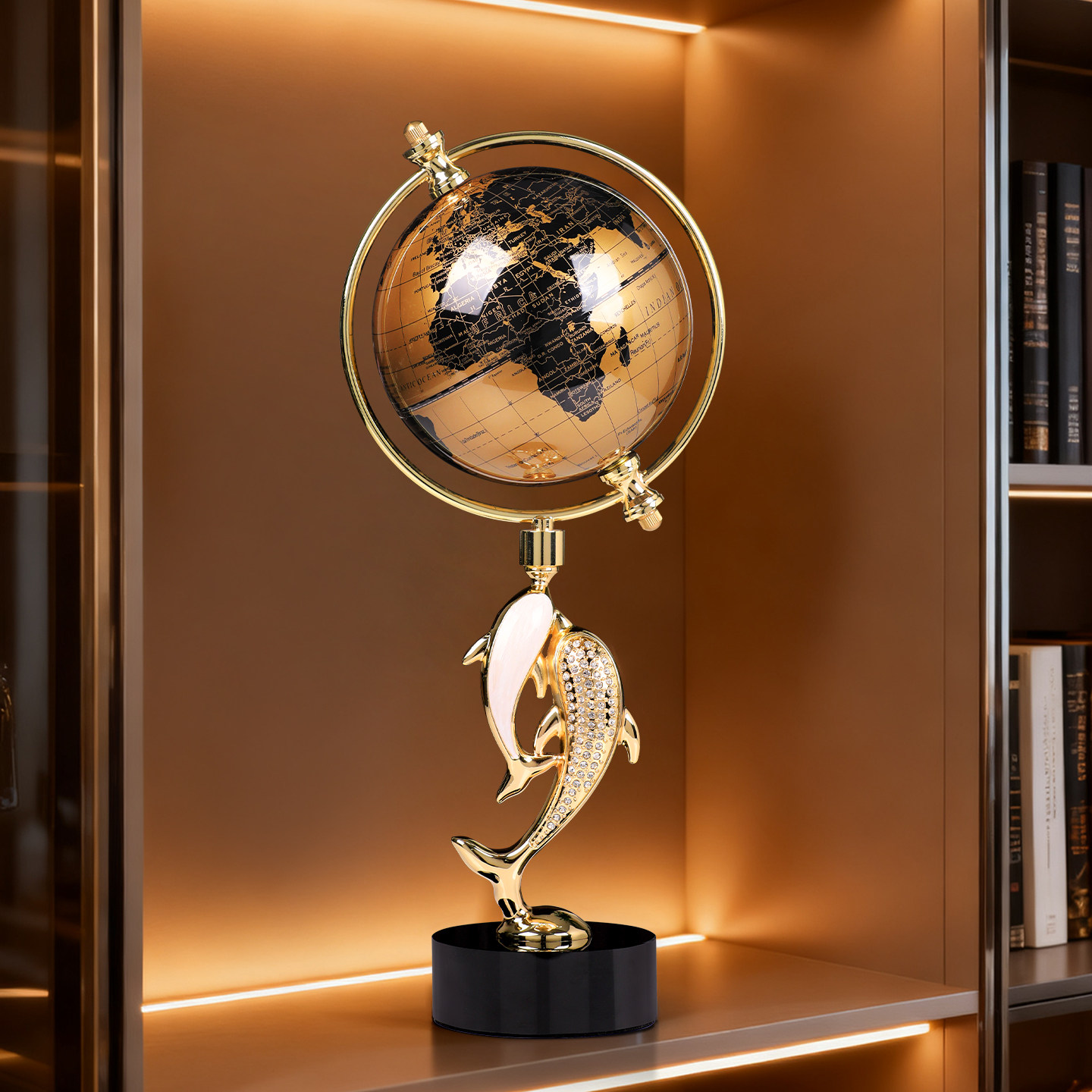 办公室桌地球仪摆件领导轻奢高档高级高端大气客厅装饰艺术工艺品