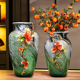 新中式 复古花瓶摆件客厅玄关电视柜陶瓷珐琅彩摆设高档家居装 饰品