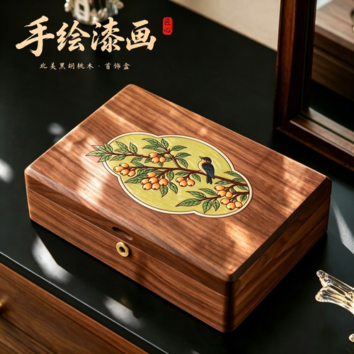 【礼盒包装】黑胡桃实木首饰盒