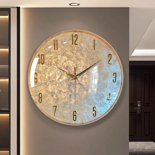 天然贝壳轻奢挂钟静音准时