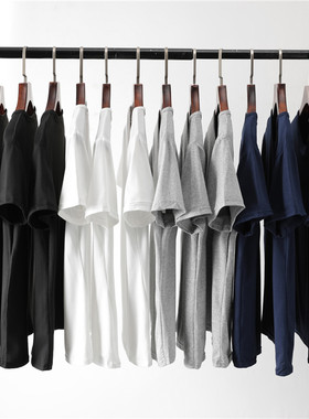 包邮9.9元男士短袖t恤v领纯黑白色打底衫4XL一次性活动3XL半袖5XL