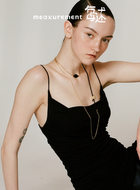 愈核系列新款项链长项链choker多种戴法黑玛瑙粉晶金银色原创设计