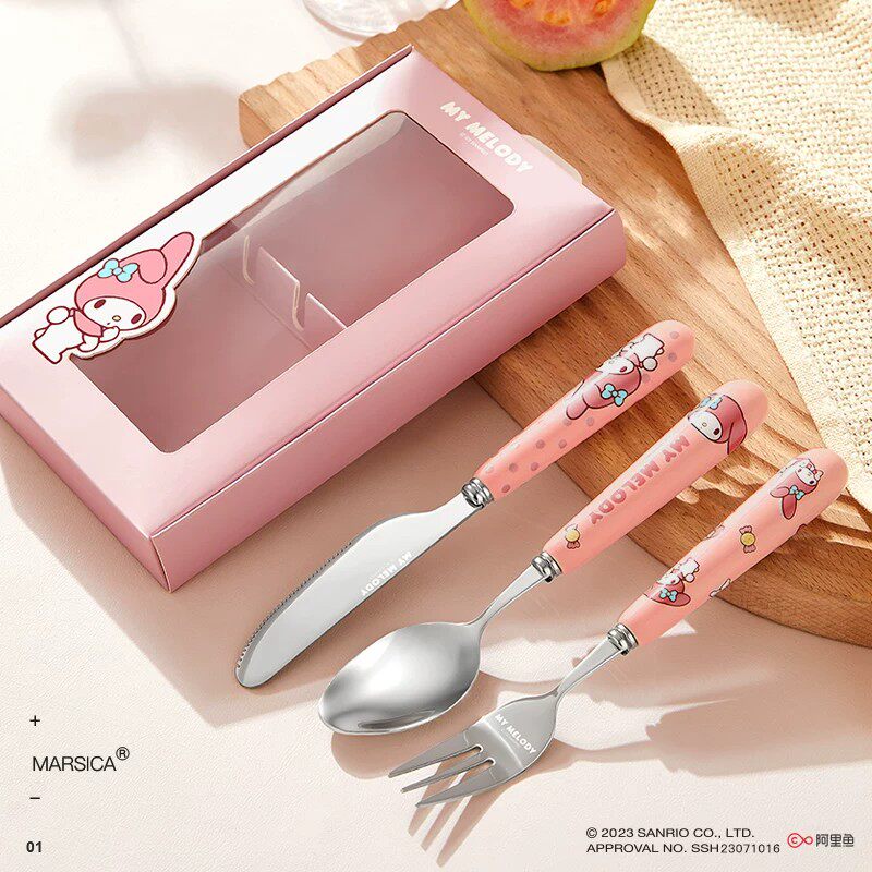 三丽鸥不锈钢可爱餐具套装