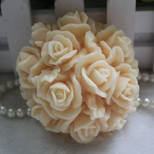 玫瑰花硅胶模具立体花球洪蛋糕巧克力模手工皂香薰石膏蜡烛模