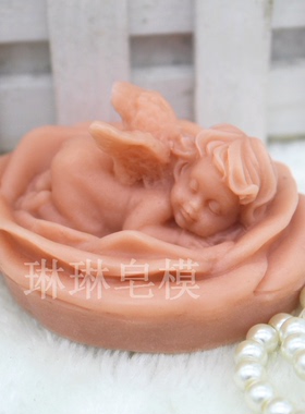 食品级硅胶模具 手工皂模具   硅胶皂模 玫瑰丘比特皂模zx706