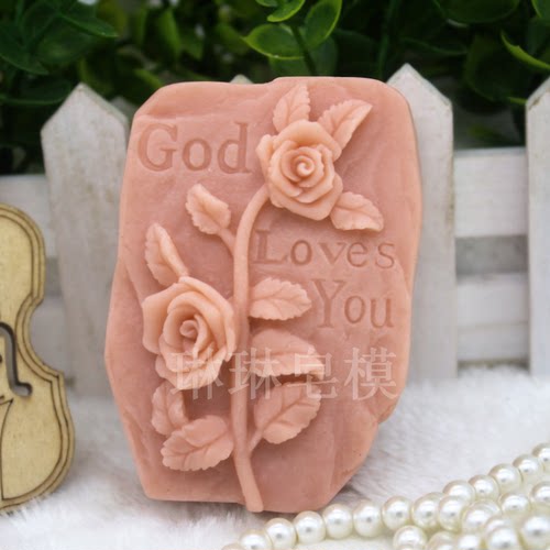 手工皂模具 皂模蜡烛硅胶 皂模具 硅胶皂模 玫瑰花特皂模zx706