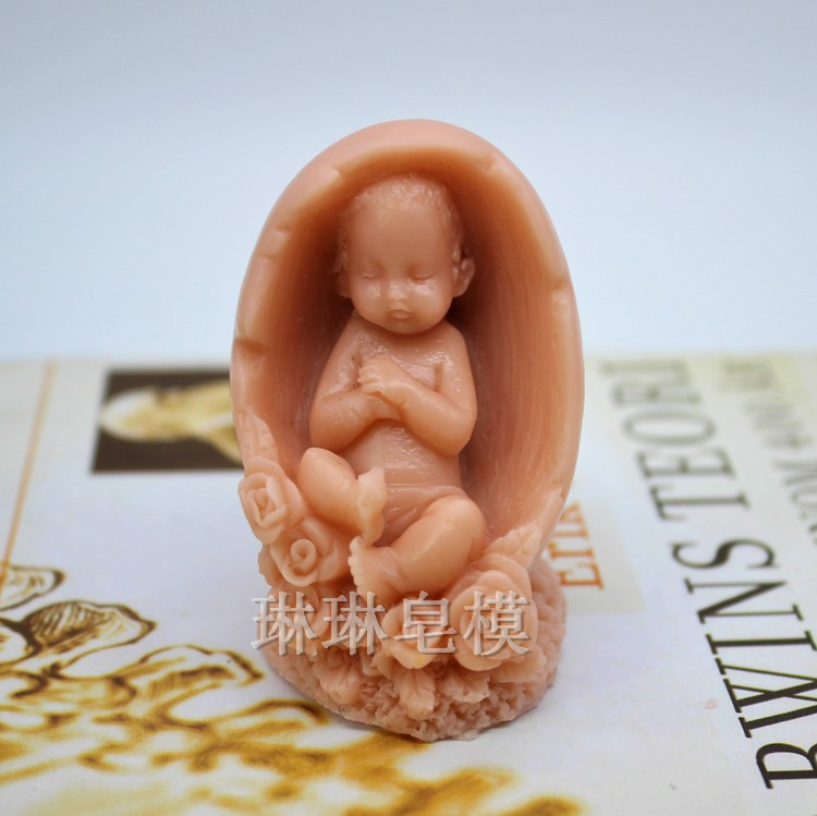 手工皂 巧克力 雪糕 冰棍硅胶模具蛋壳宝宝男孩硅胶模具肥皂模具