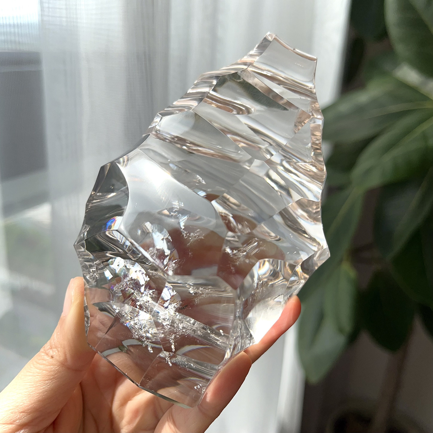 天然喜马白水晶原石摆件