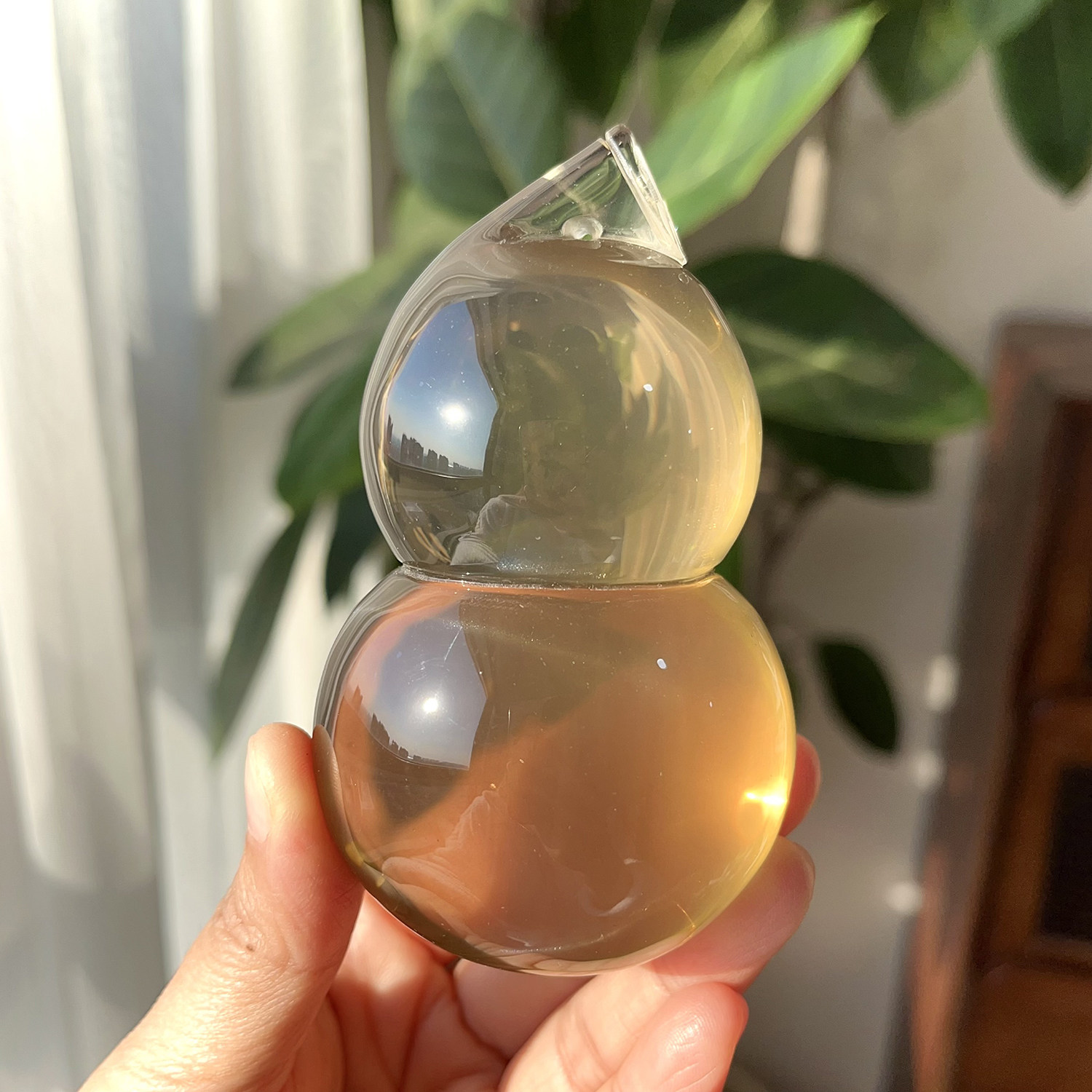 天然星光黄水晶葫芦摆件