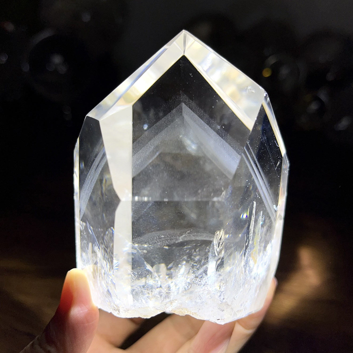 天然白水晶银山千层水晶柱